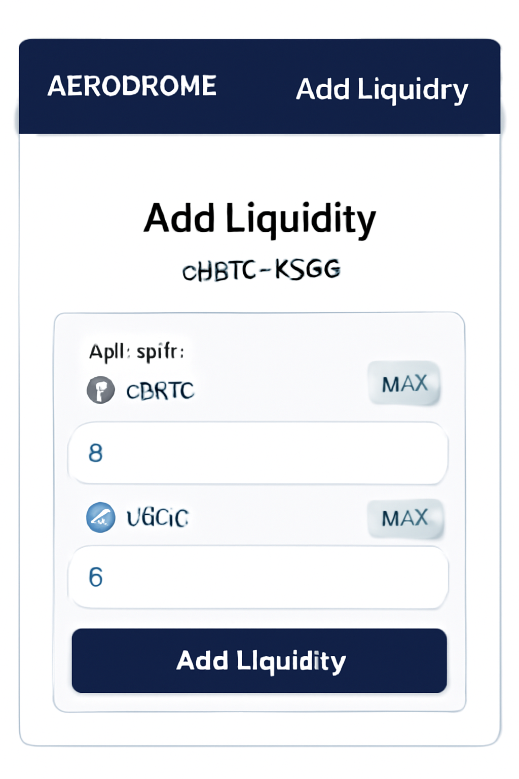 screenshot Aerodrome liquidity pool cbBTC-USDC add interface