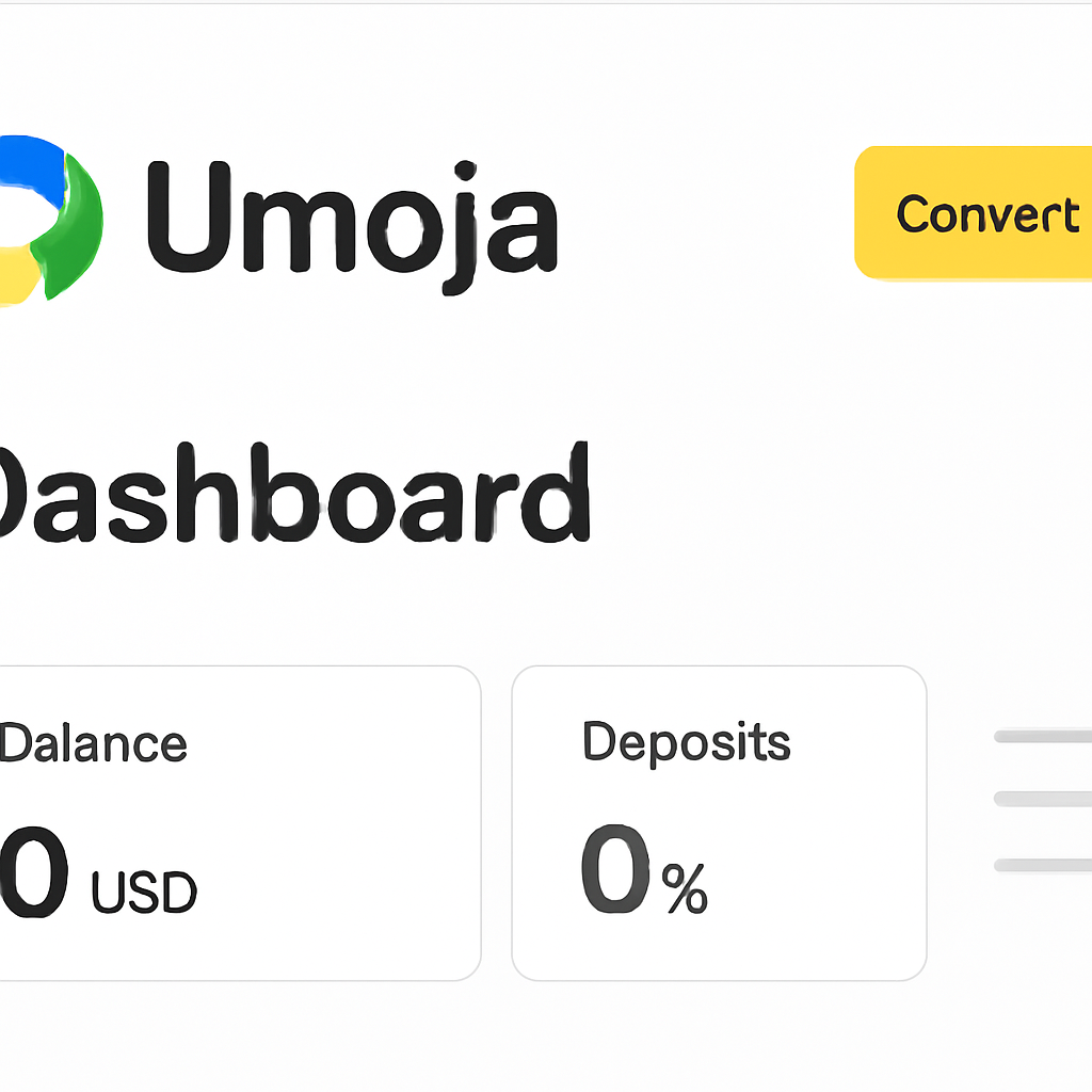 screenshot Umoja DeFi dashboard wallet connect button