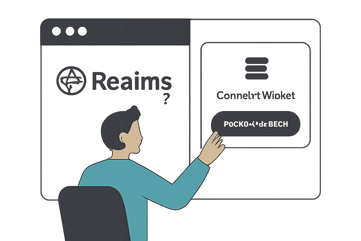 A user connecting their Solana wallet to a sleek, modern web interface, with the Realms v2 logo visible.