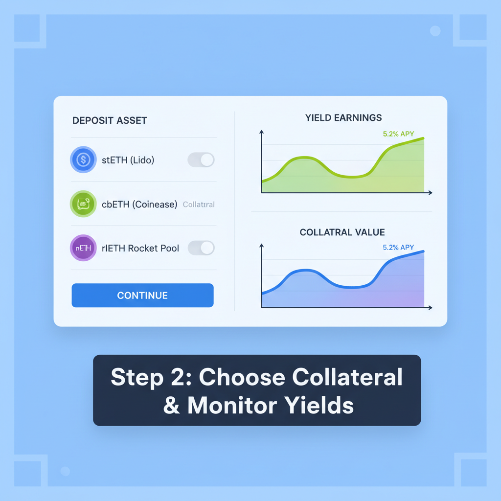 Aave lending protocol deposit interface collateral LSTs yield graphs