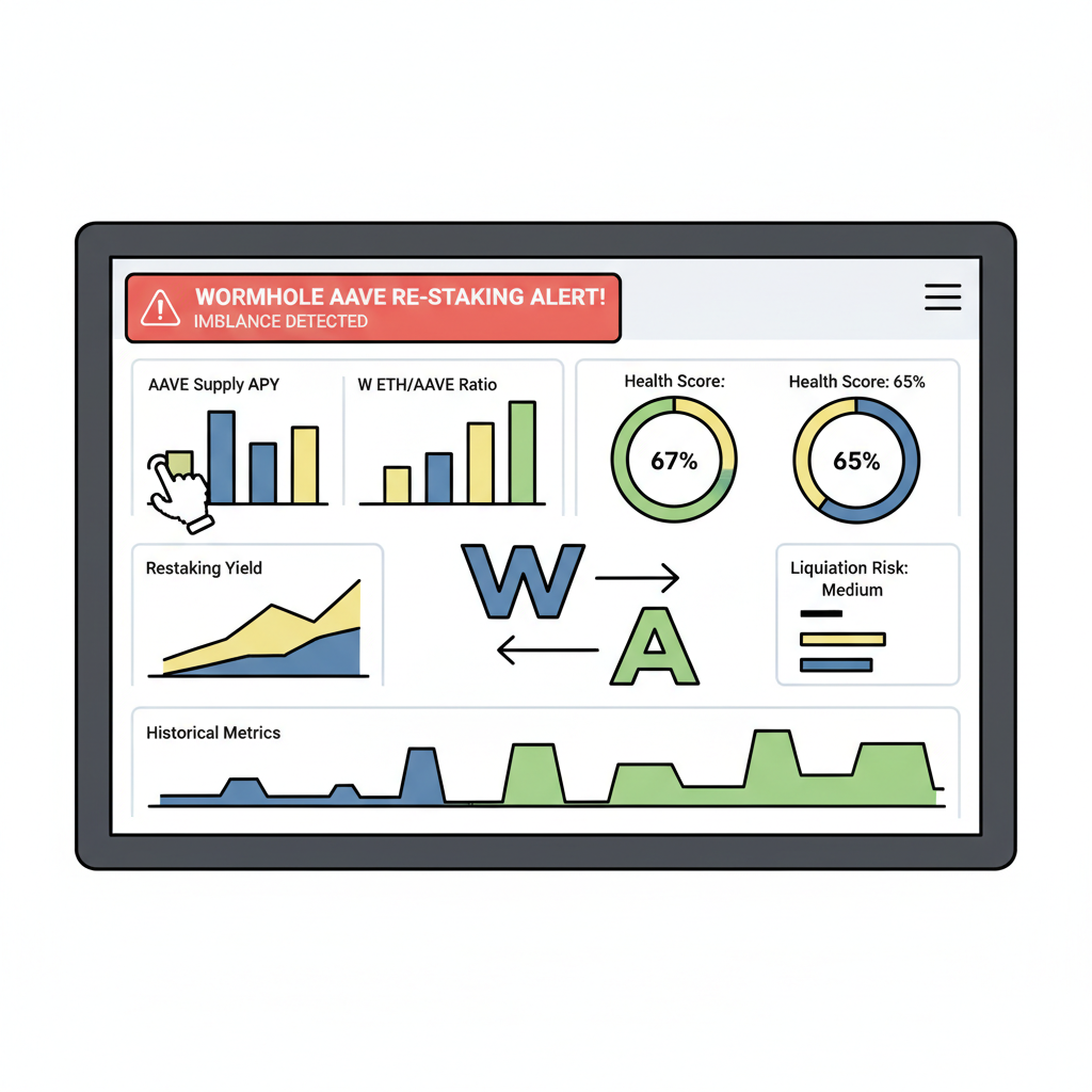 DeFi monitoring dashboard alerts charts Wormhole Aave restaking metrics