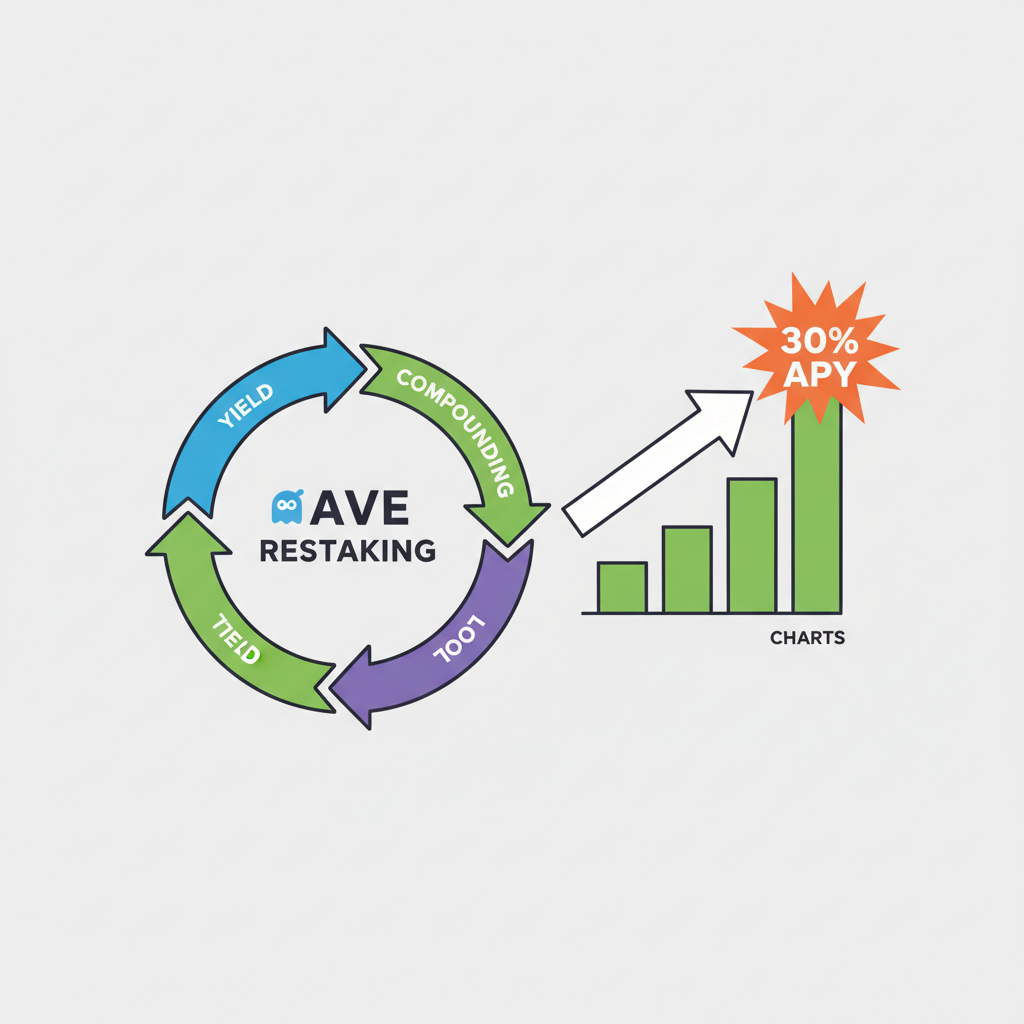 yield compounding loop infinite cycle Aave restaking charts 30% APY explosion