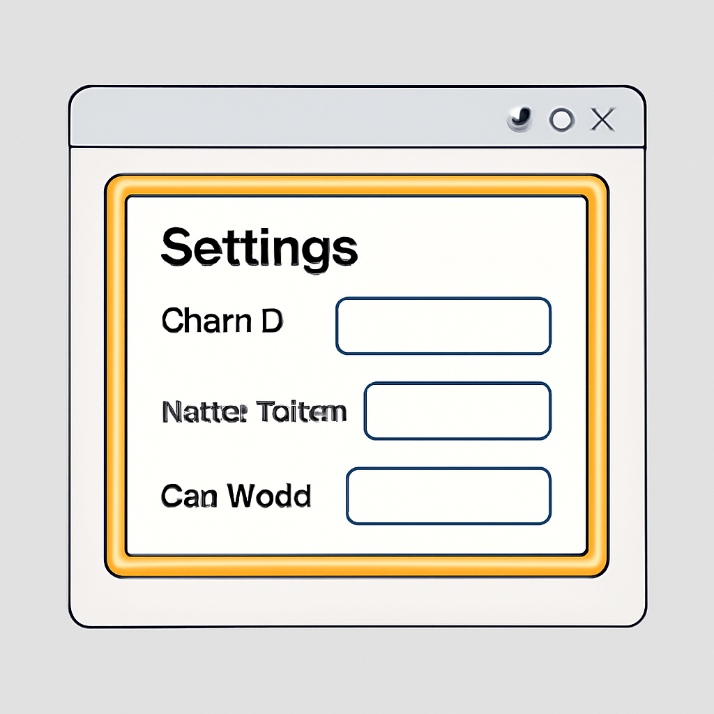 A settings panel with fields for chain ID, native token, and gas model, highlighted on a digital interface.