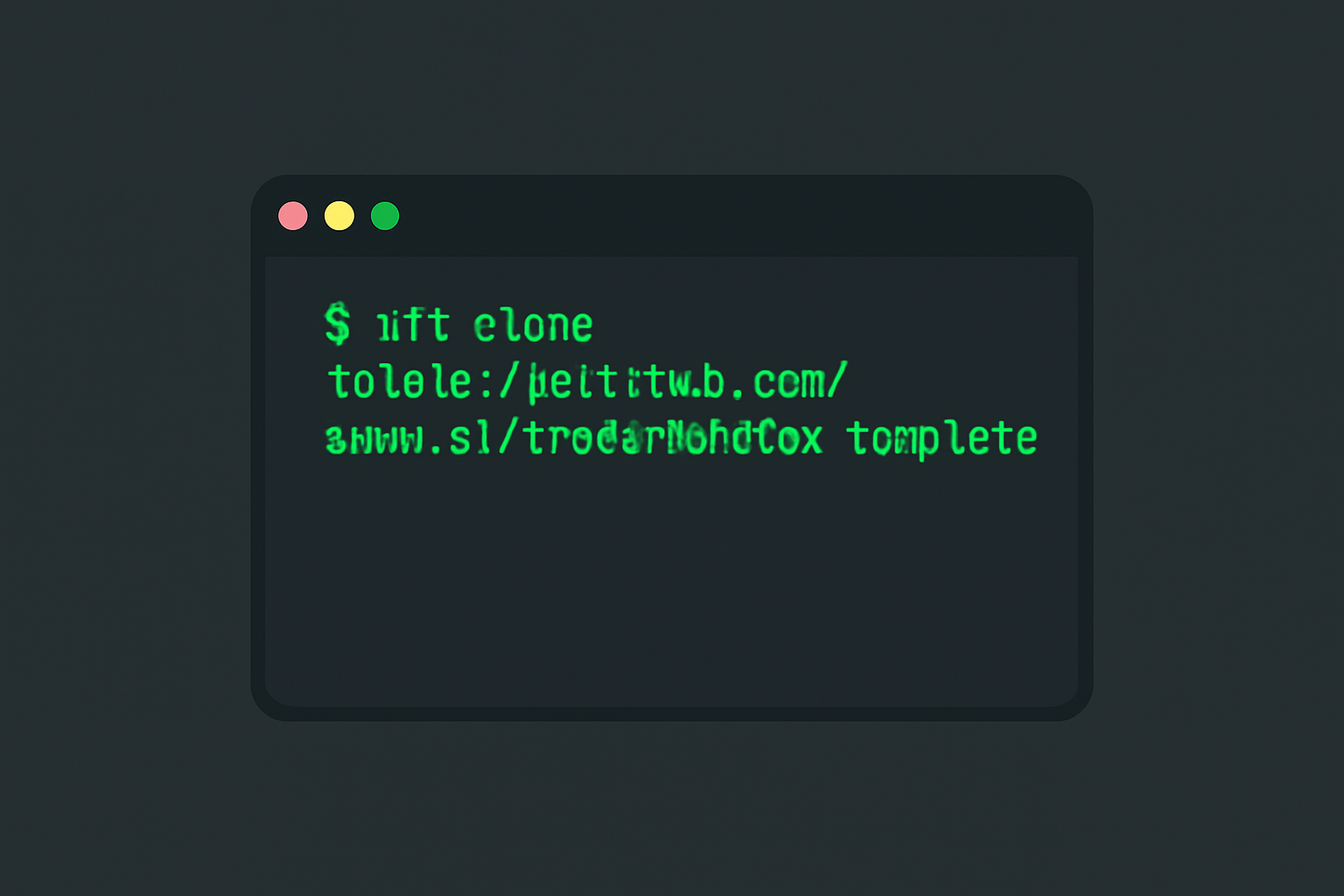 terminal window showing git clone command for fhevm-hardhat-template, dark theme, code glowing green