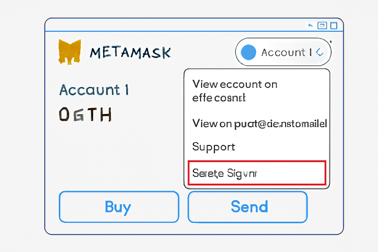 MetaMask extension interface with the Snaps Store highlighted in the menu.