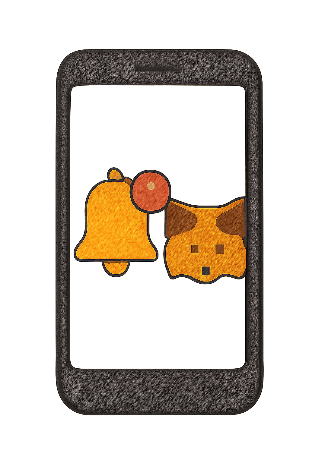 A notification bell and MetaMask logo on a mobile device, symbolizing updates.
