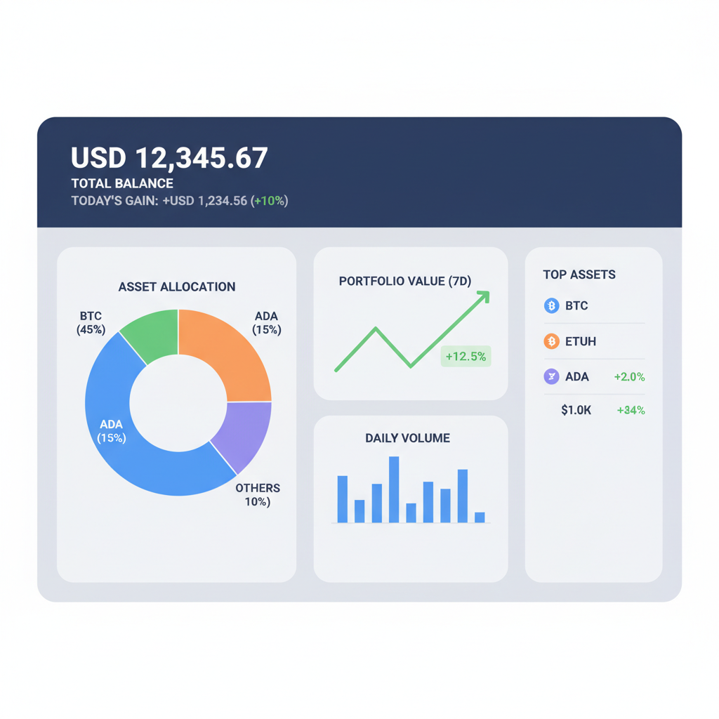 dashboard monitoring crypto portfolio charts