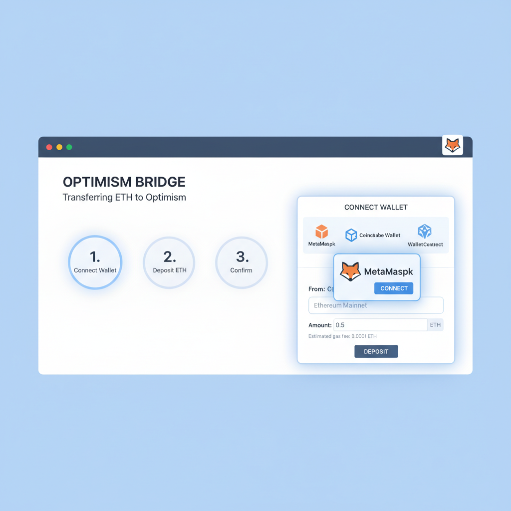 optimism bridge website ui connecting metamask depositing eth