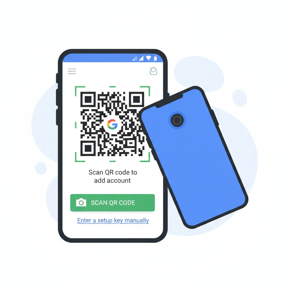 phone enabling 2fa google authenticator qr code scan