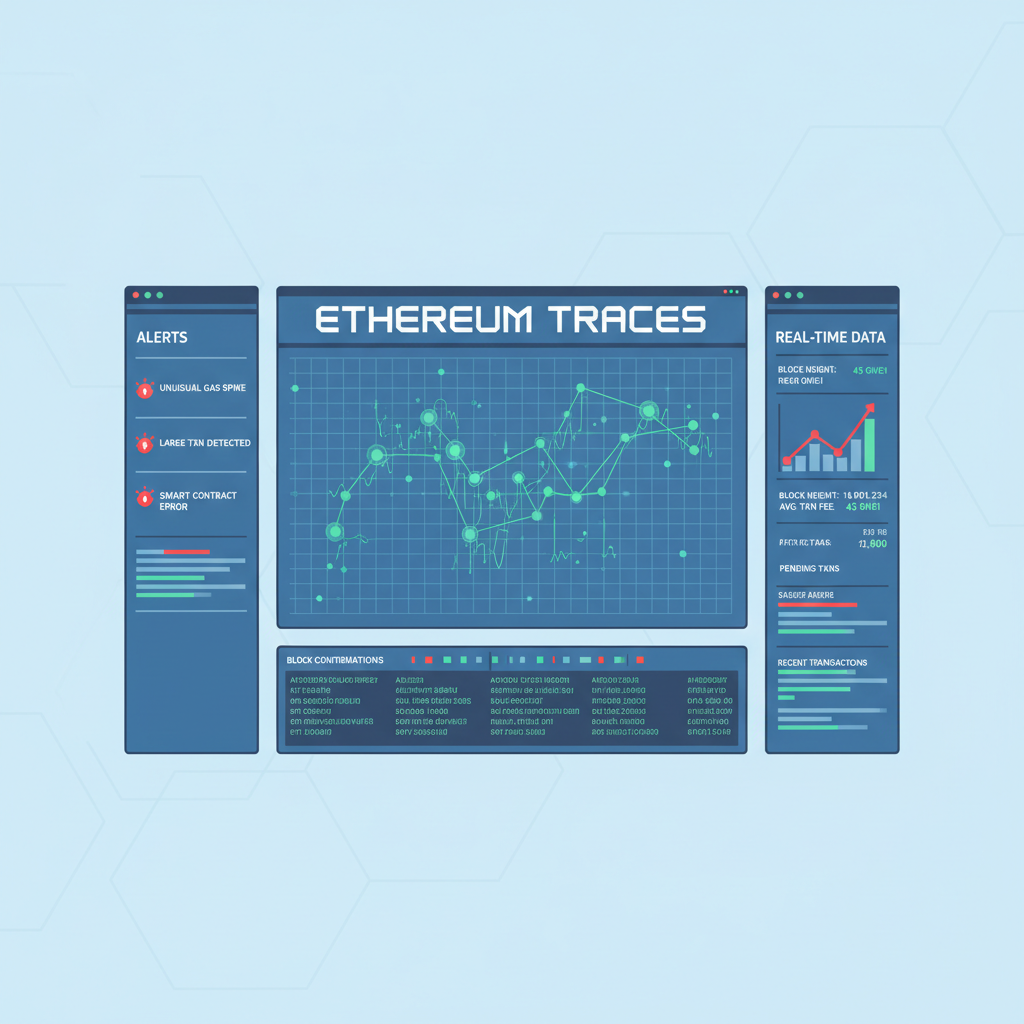 real-time blockchain monitoring dashboard with alerts and ethereum traces