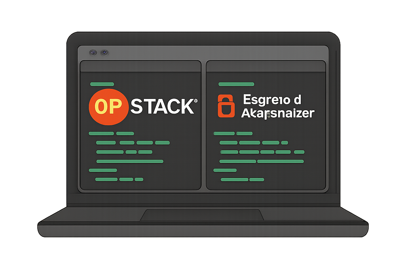 A laptop screen showing terminal windows with OP Stack and Espresso Sequencer logos, and code being typed.