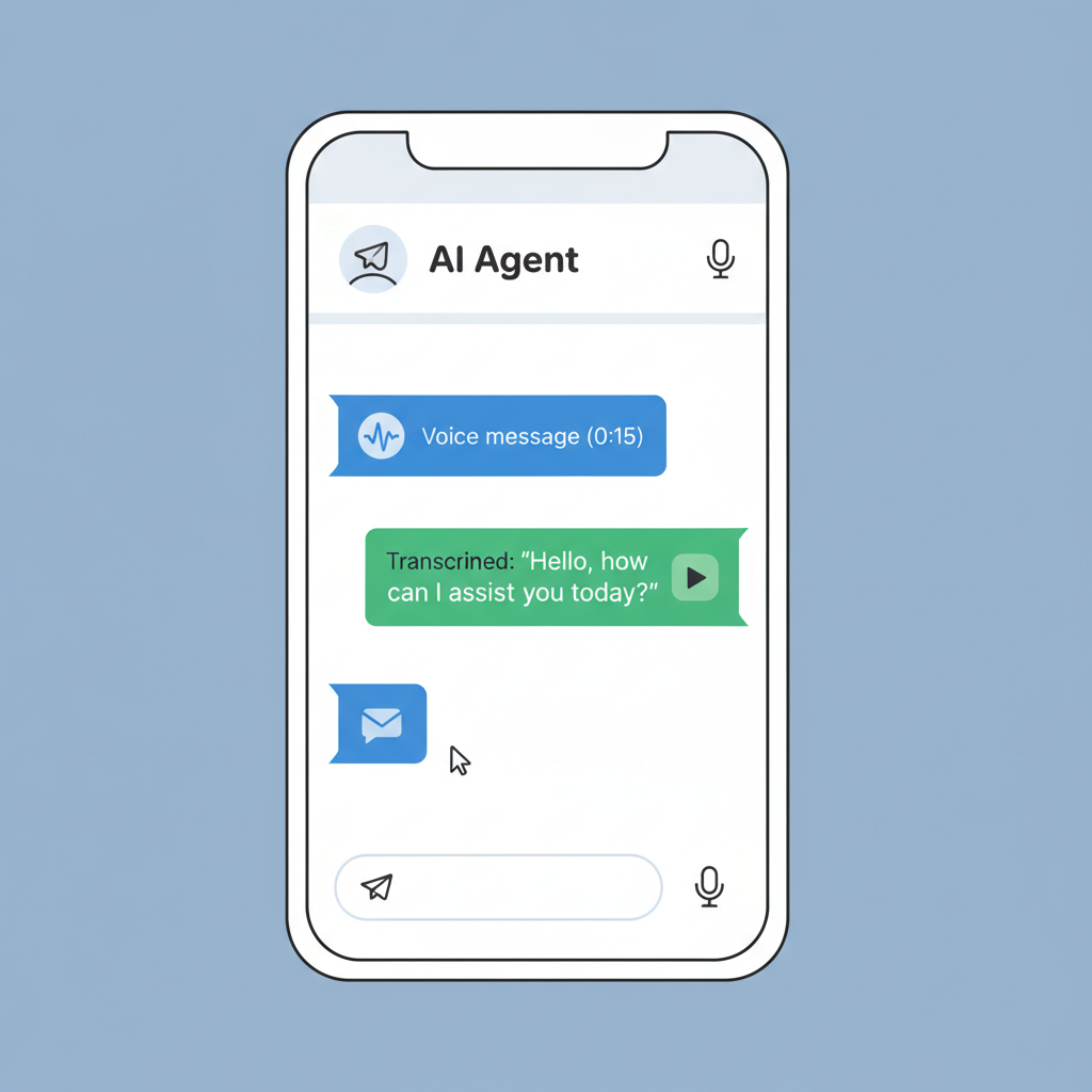 Telegram chat with AI agent responding to voice message
