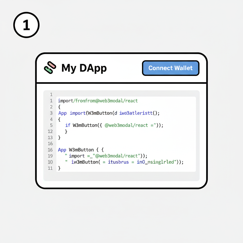 react component with walletconnect w3mbutton, modal popup connecting wallet