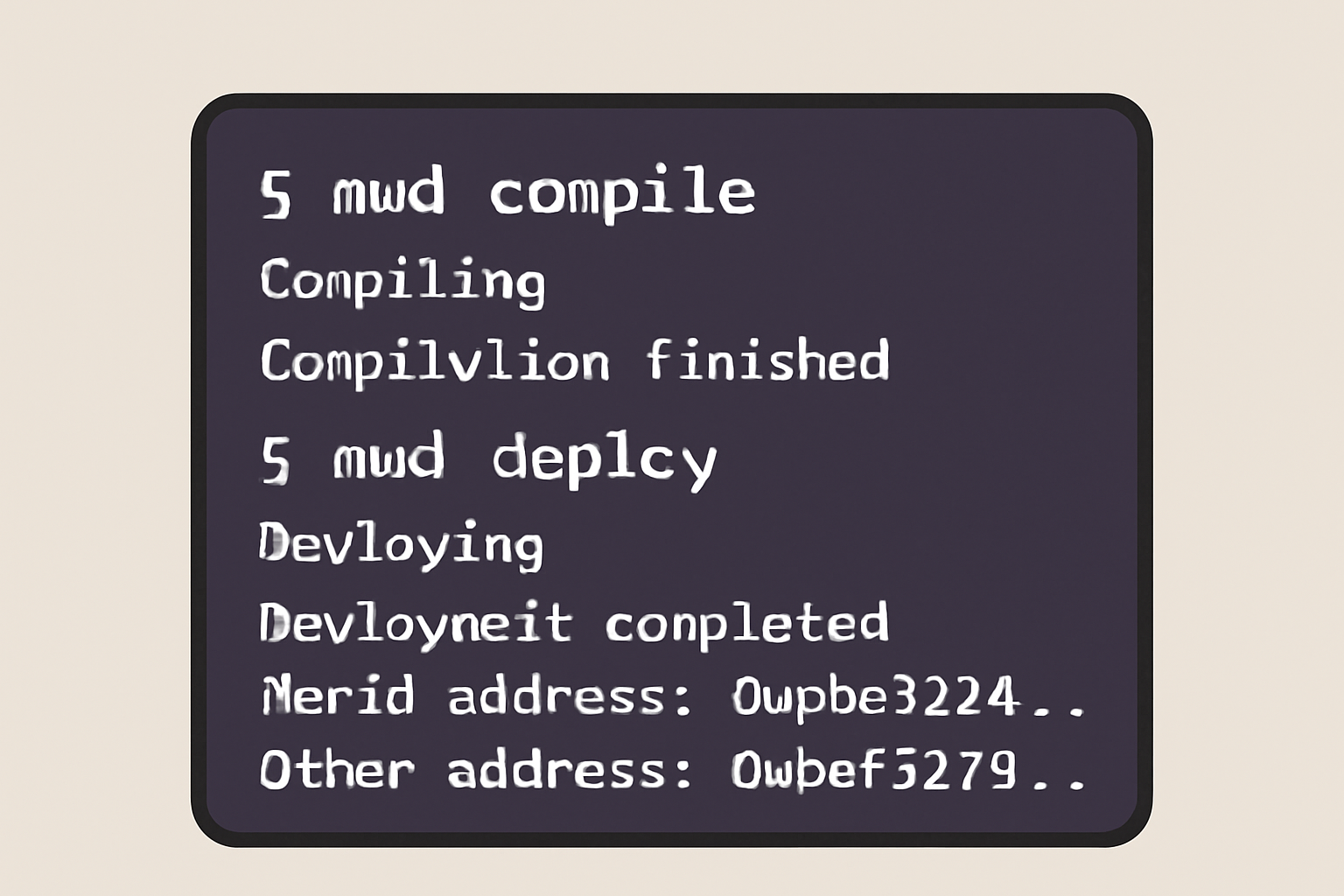 Terminal showing 'mud compile' and 'mud deploy' commands, with deployment logs and contract addresses.
