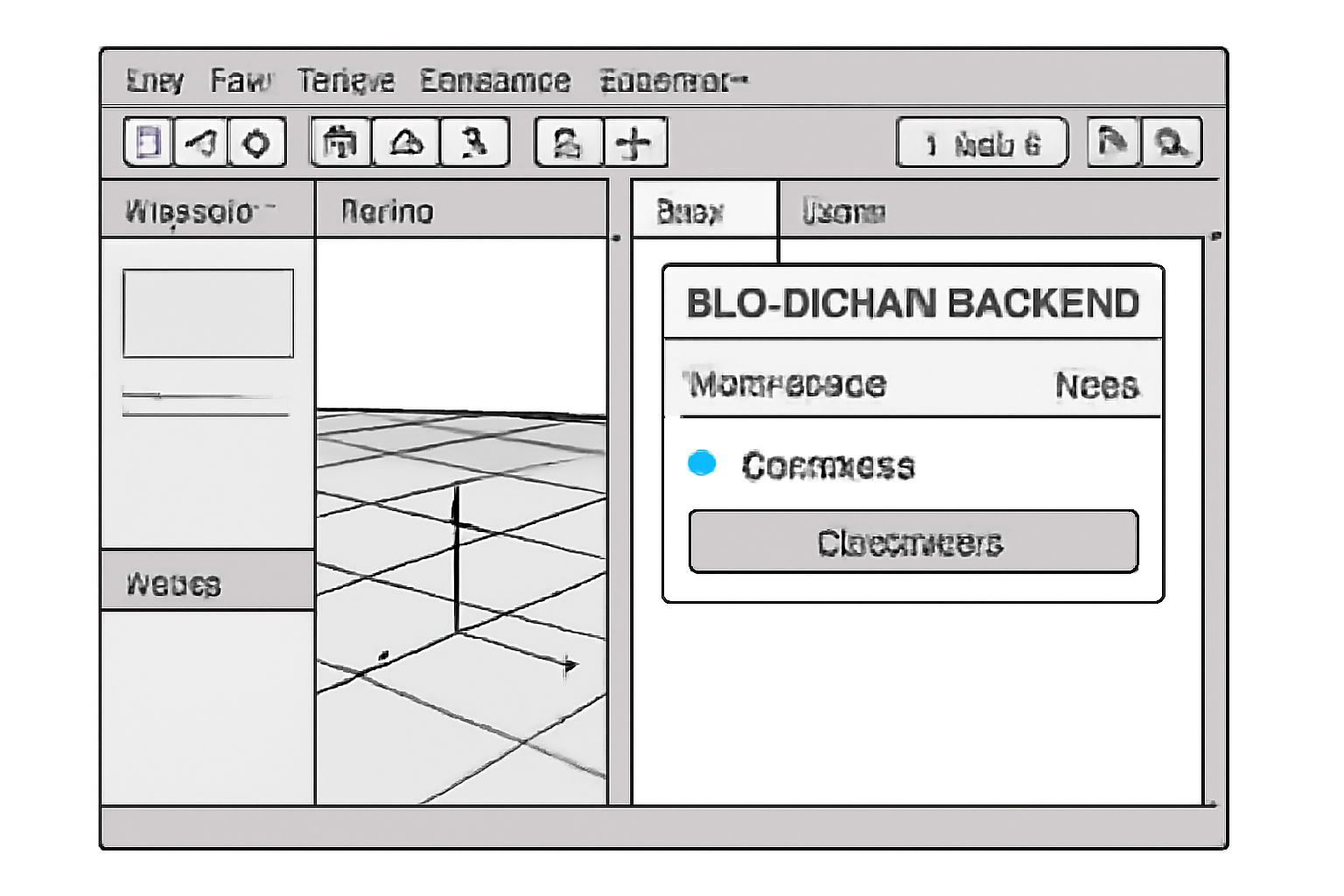 Screenshot of Unity or Unreal Engine interface, with a plugin window showing connection to a blockchain backend.