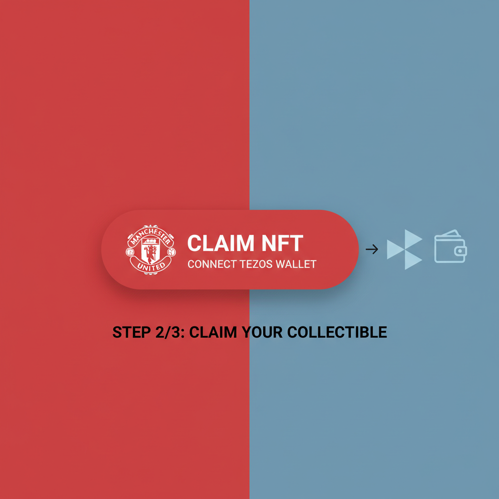 claim button for Man Utd NFT connecting to Tezos wallet