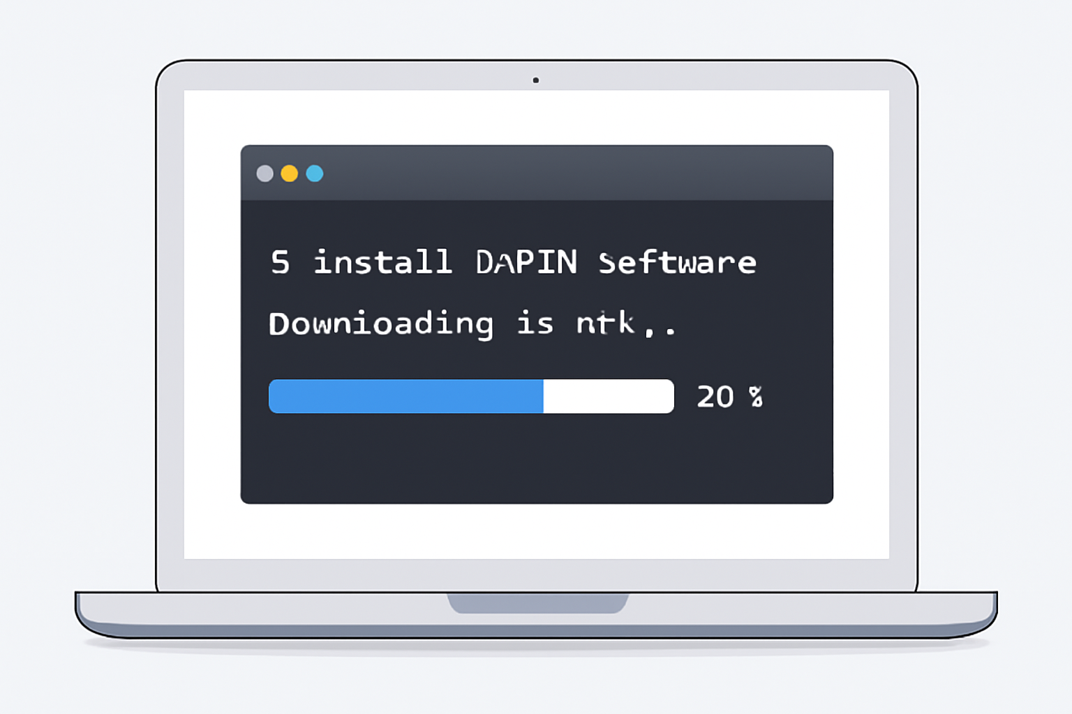 laptop screen installing DePIN software like io.net or Nosana, command line terminal, downloading progress, clean UI