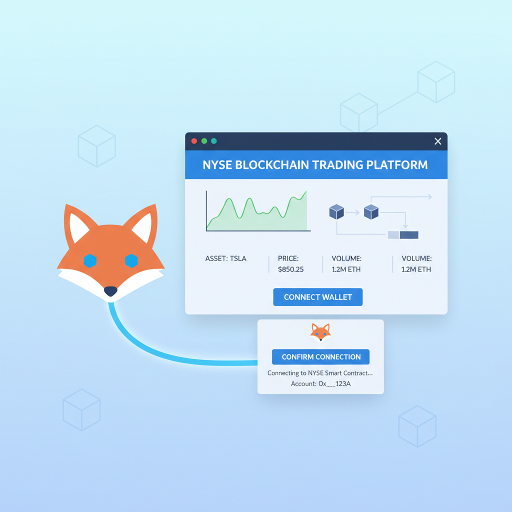 MetaMask wallet connecting to NYSE blockchain trading dashboard