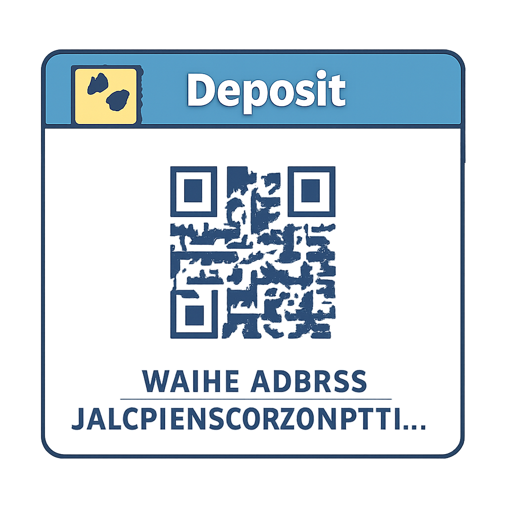 QR code and wallet address on betting site deposit screen