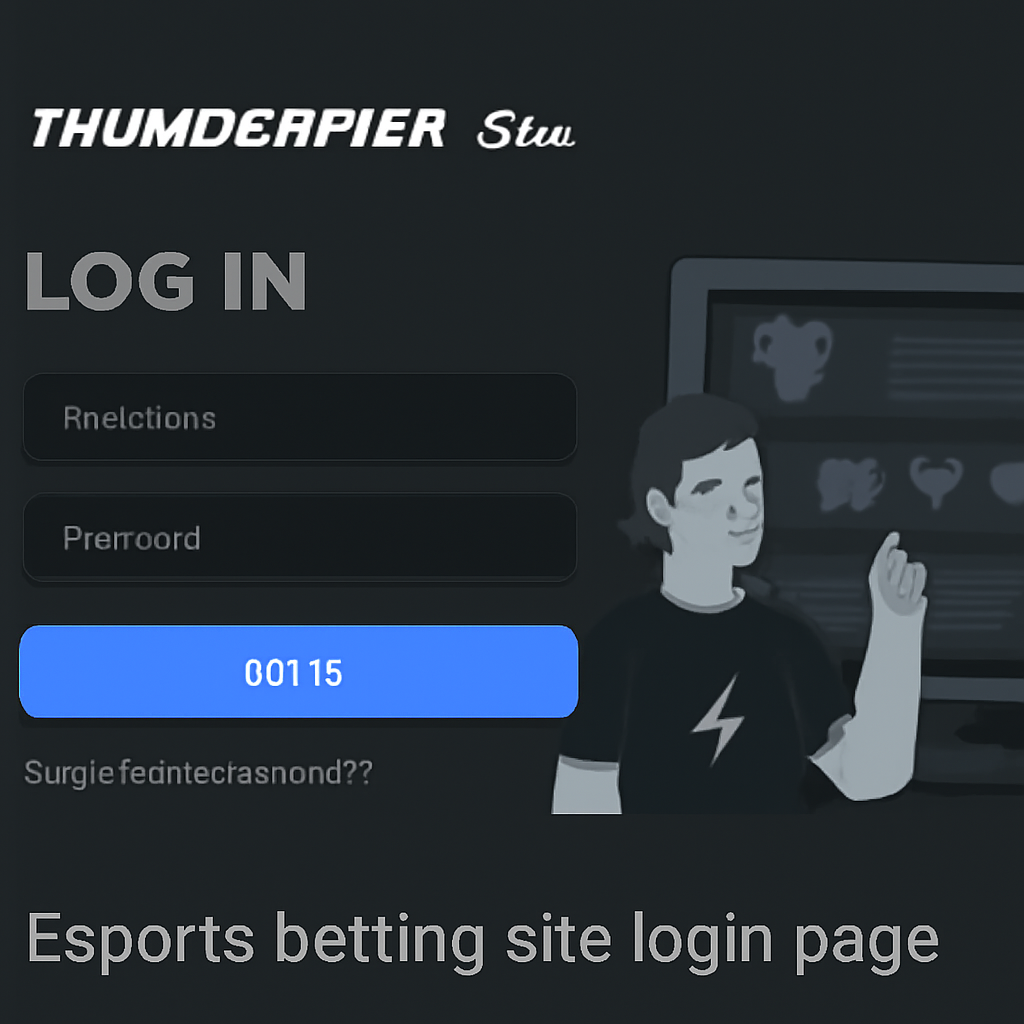 clean esports betting site login page Thunderpick Stake style dark theme