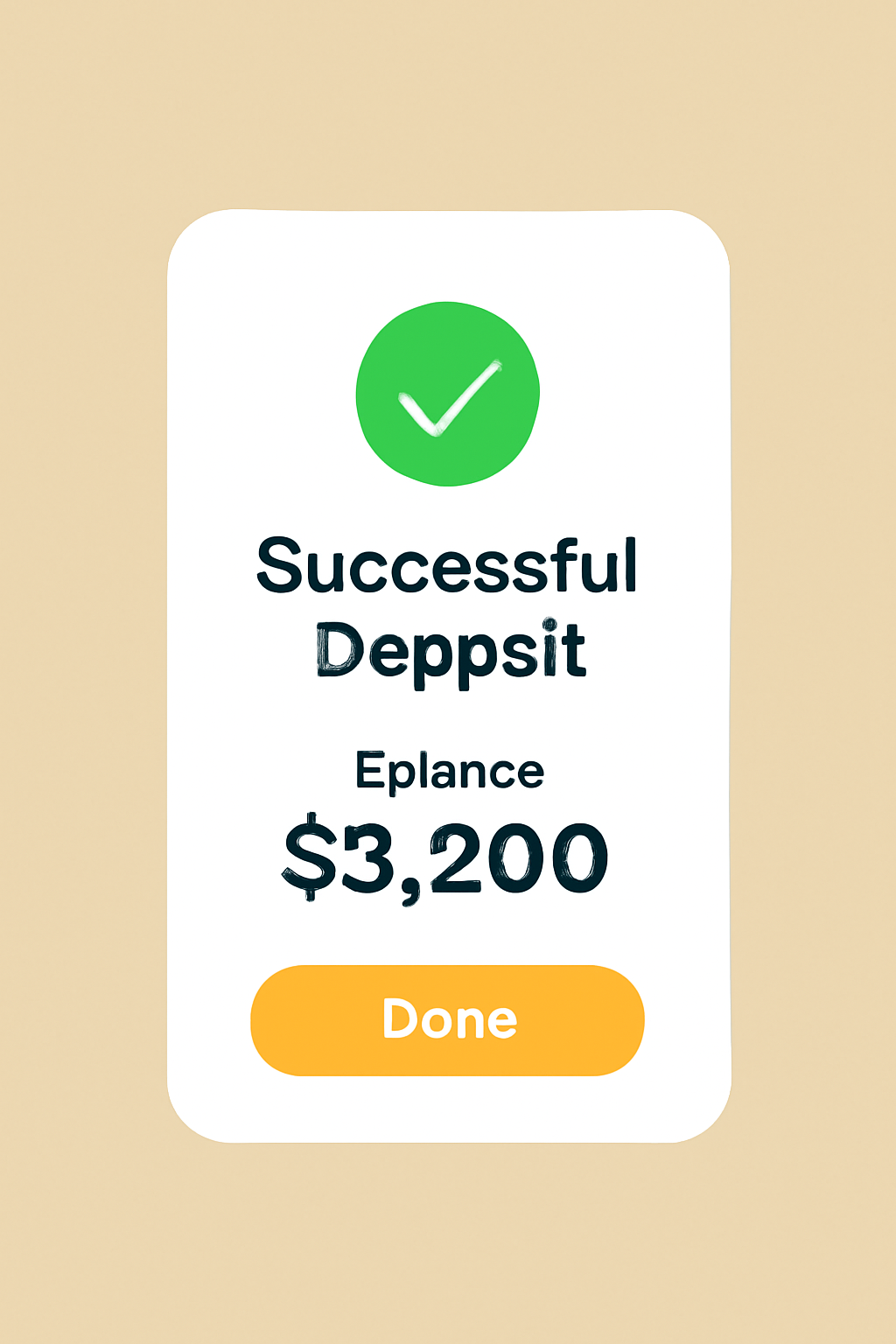 successful deposit confirmation screen with updated balance