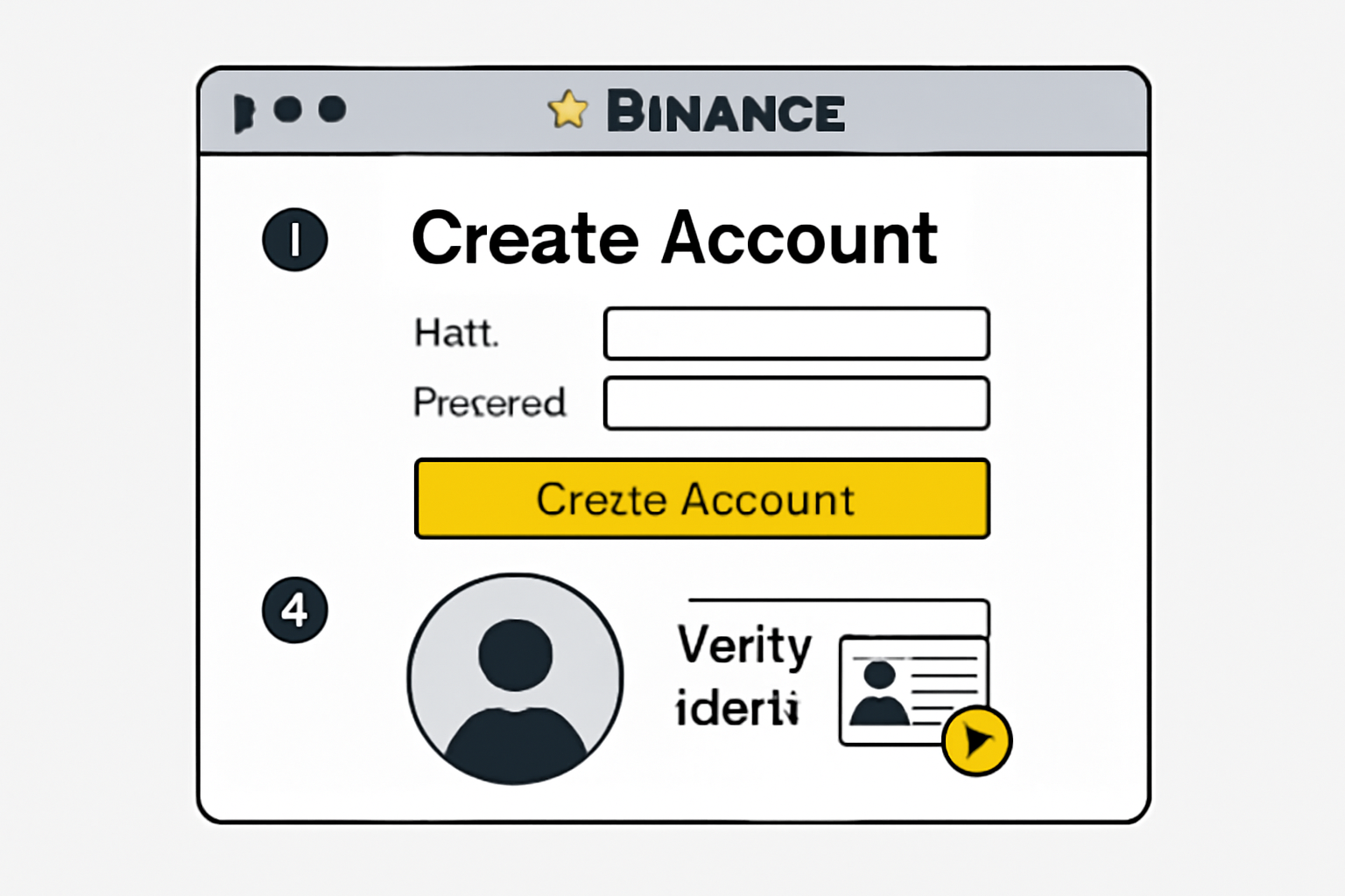 clean Binance account signup and KYC verification interface on desktop