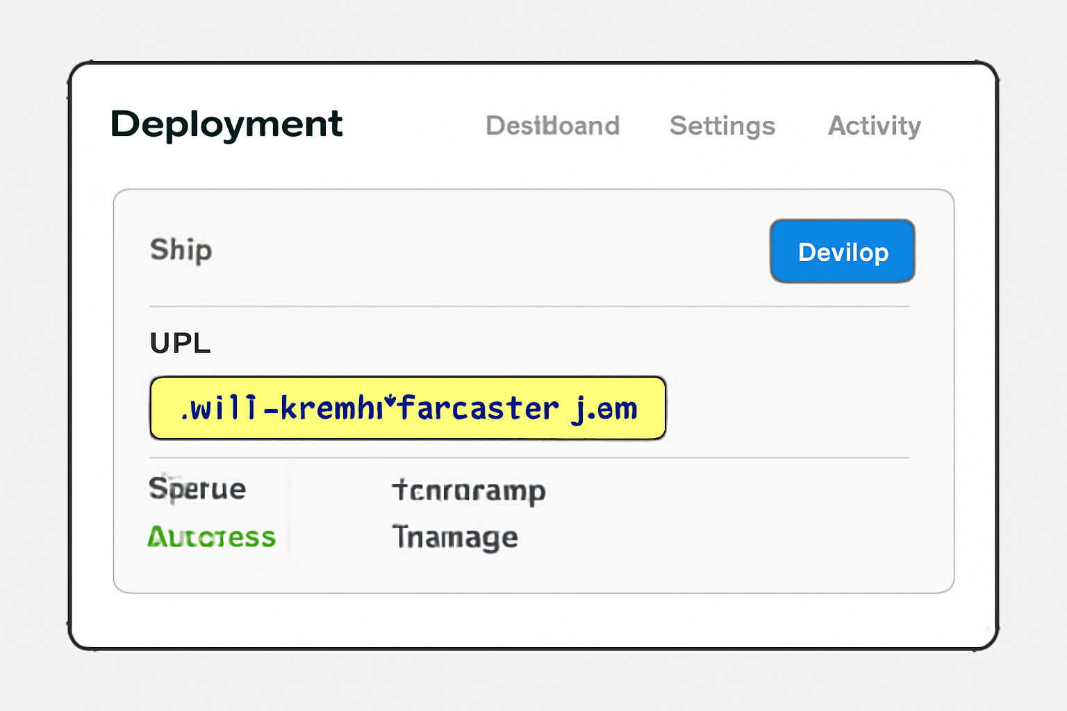 A web dashboard showing deployment of a site, with the URL path '.well-known/farcaster.json' highlighted.