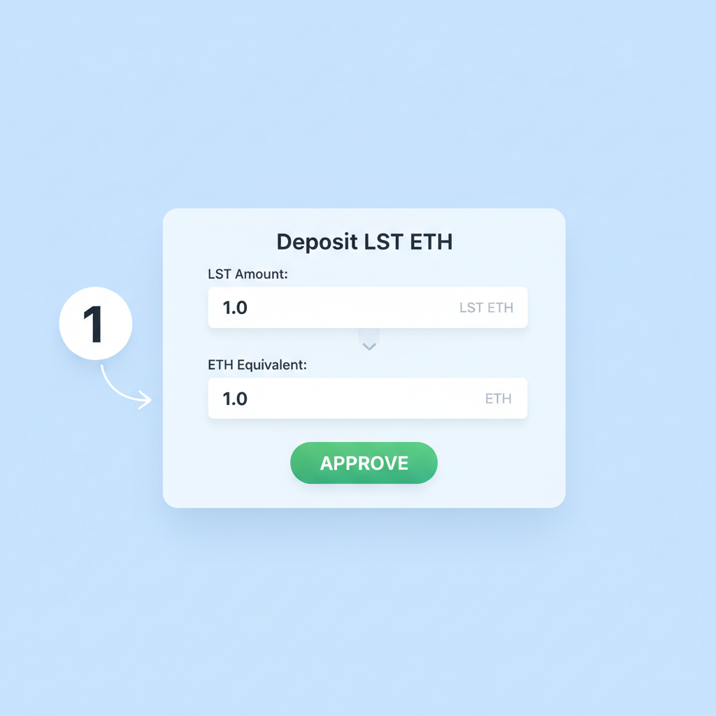 deposit form with LST ETH inputs, approve button