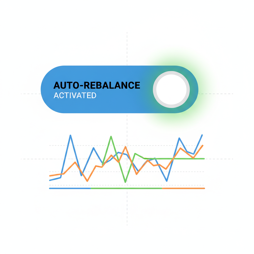 auto-rebalance toggle switch activated, graphs