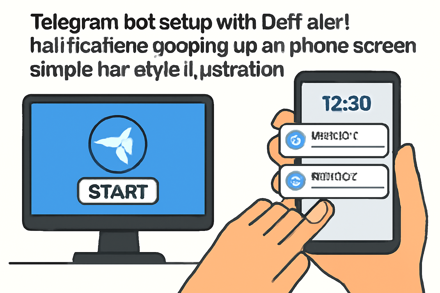 Telegram bot setup with DeFi alert notifications popping up on phone screen