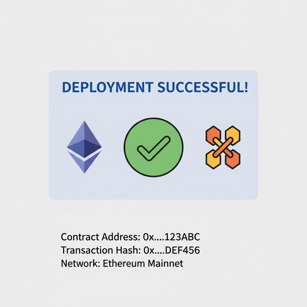 ethereum mainnet contract deployment success screen