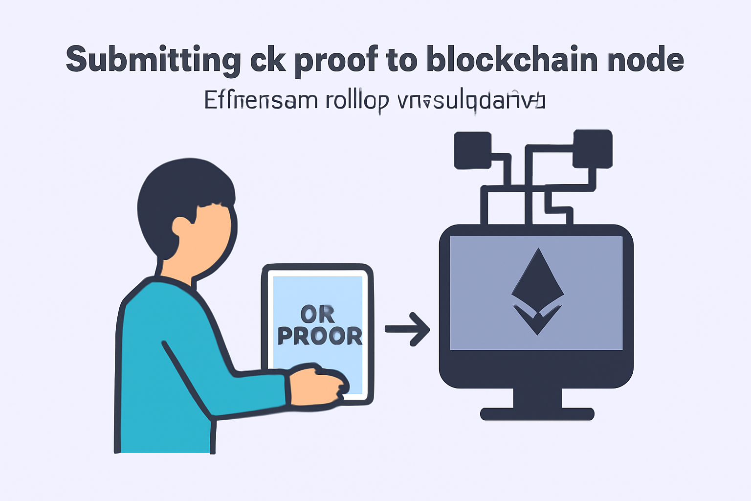 submitting zk proof to blockchain node, ethereum rollup visualization