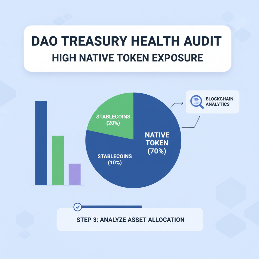 DAO treasury dashboard audit chart high native token exposure blockchain analytics