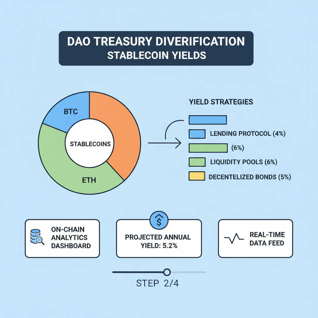 On-chain analytics report DAO treasury diversification stablecoin yields