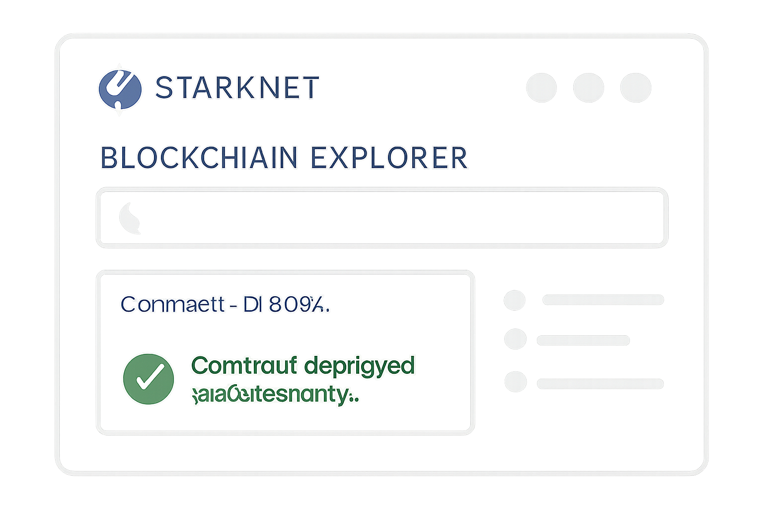 blockchain explorer interface confirming contract deployment, StarkNet logo visible