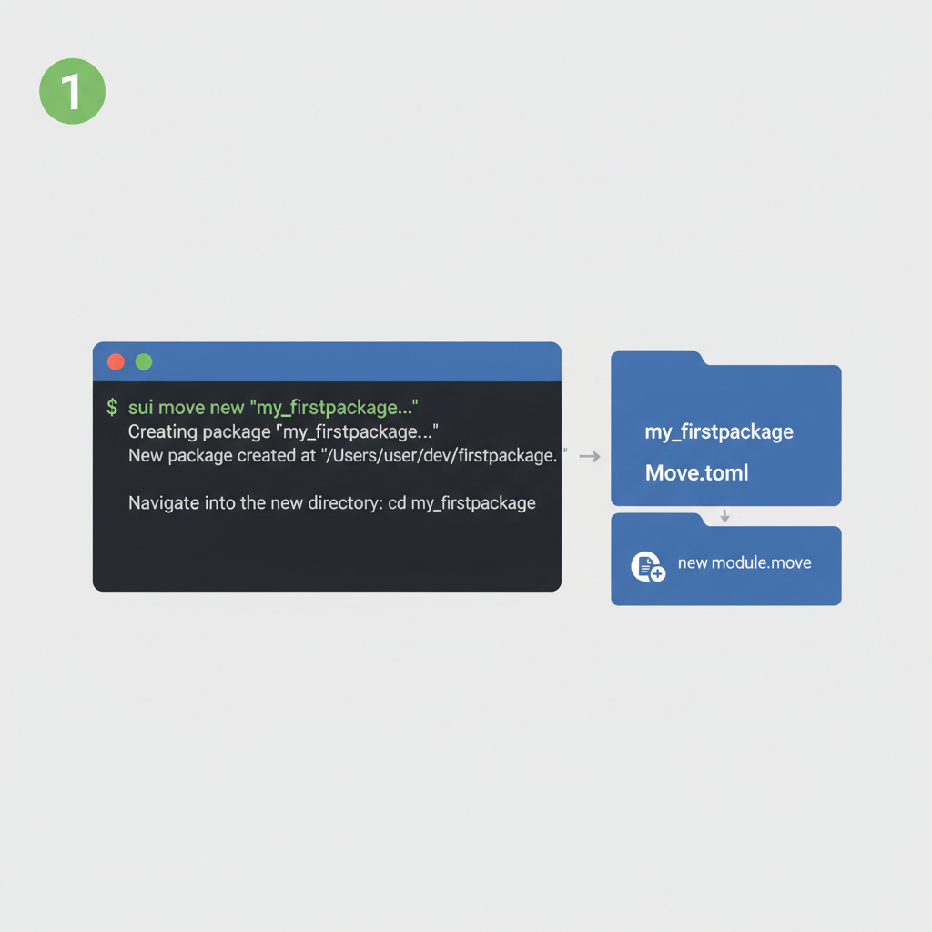command line creating new Sui Move package folder structure