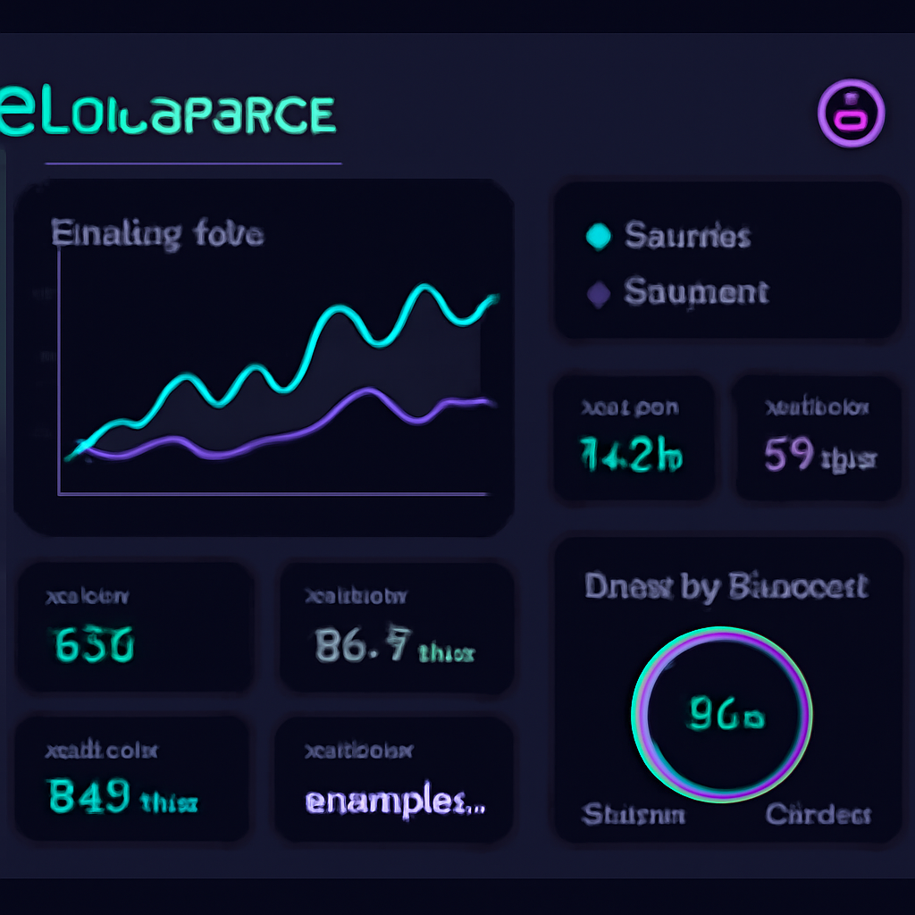 sleek Blobspace dashboard with Celestia charts, Ethereum comparison, live metrics glowing neon crypto theme