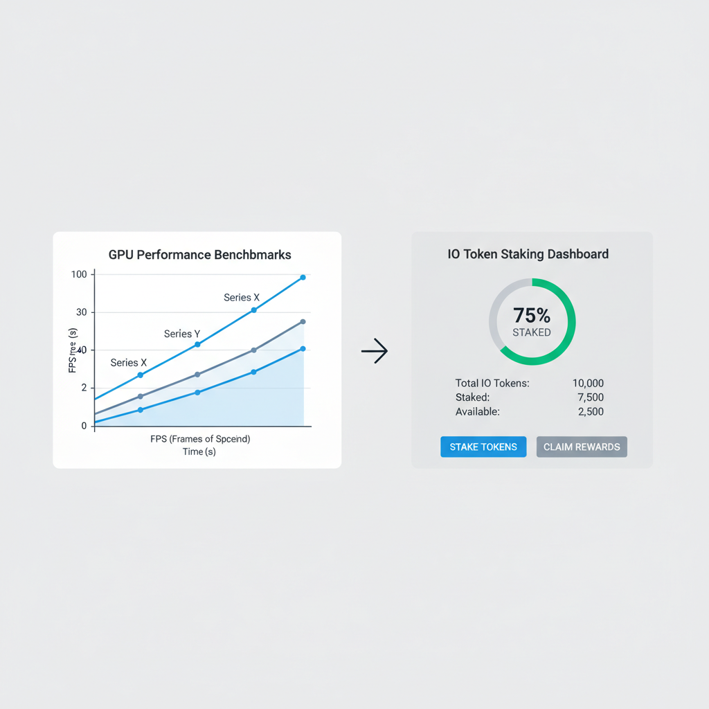 GPU benchmarking graph staking IO tokens dashboard interface
