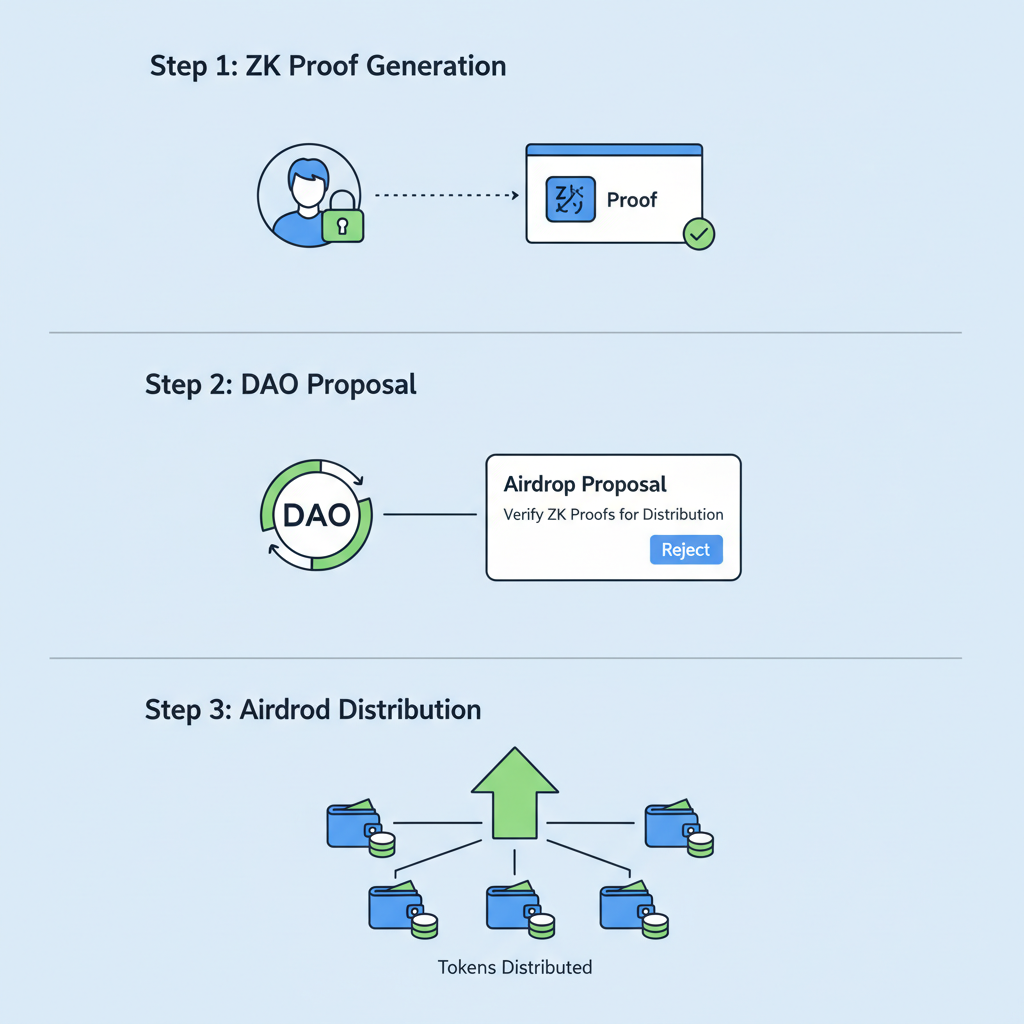 DAO dashboard reusing ZK proof for airdrop distribution