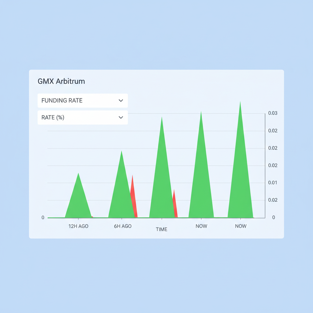 funding rate graph positive spikes on GMX Arbitrum dashboard