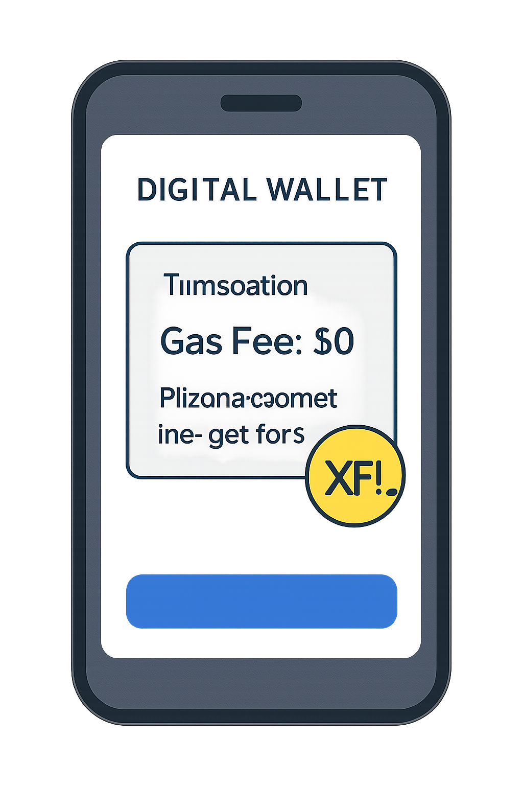 A digital wallet showing a transaction summary with 'Gas Fee: $0' highlighted, and a Plasma logo or XPL coin icon indicating coverage.
