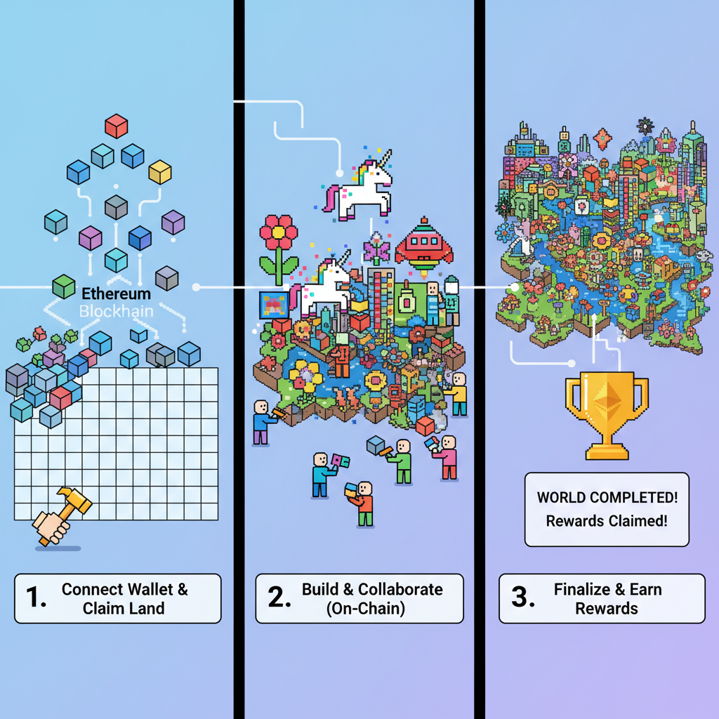 vibrant multiplayer pixel art collaboration on ethereum blockchain world