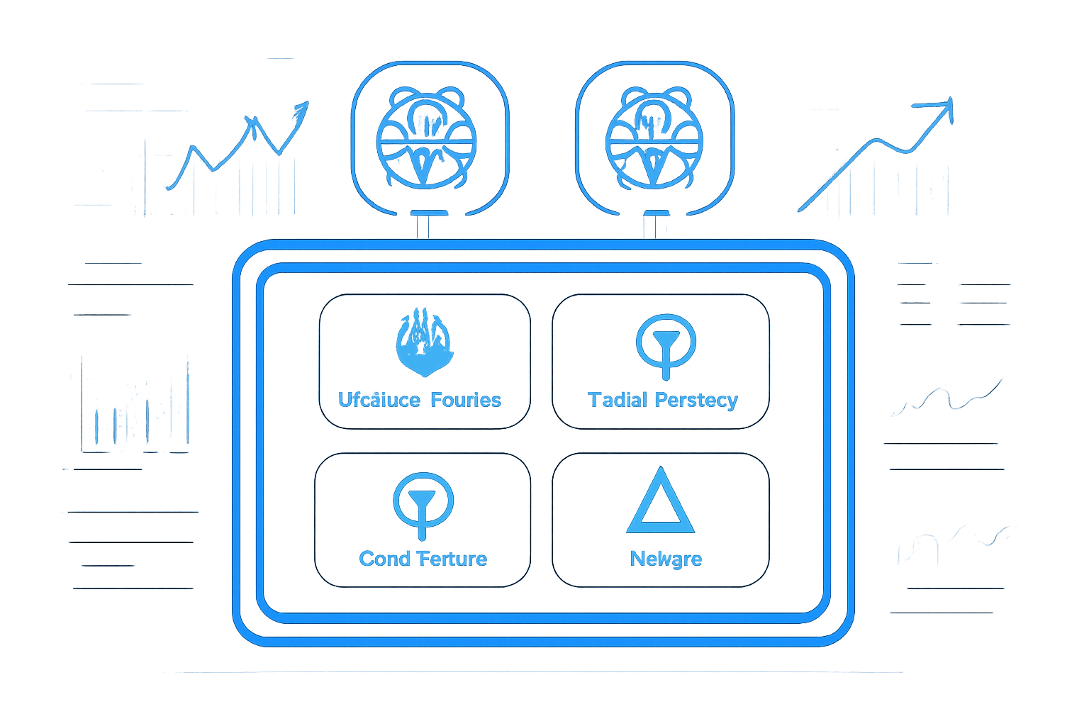 A futuristic dashboard displaying logos of Harvest Finance, Yearn.finance, Yield Seeker, and IAESIR, with glowing AI icons and DeFi charts in the background.