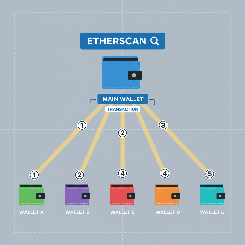 Etherscan transaction splitting funds to multiple wallets, money beams