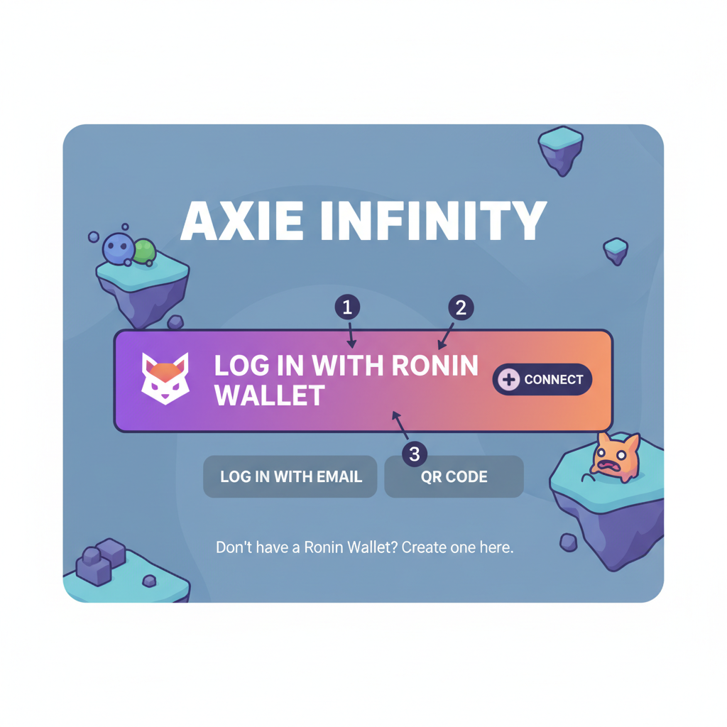 Axie Infinity login screen with Ronin Wallet connect button