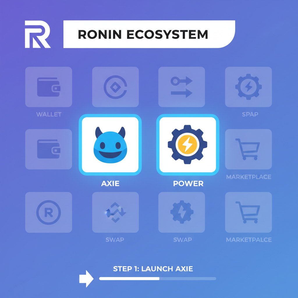 Ronin ecosystem dashboard with Axie and POWER dApps highlighted