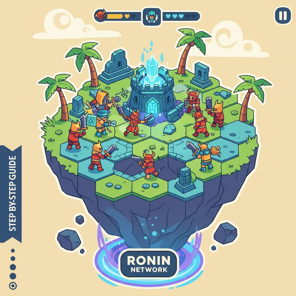 vibrant Fableborne game screenshot with heroes raiding island on Ronin network