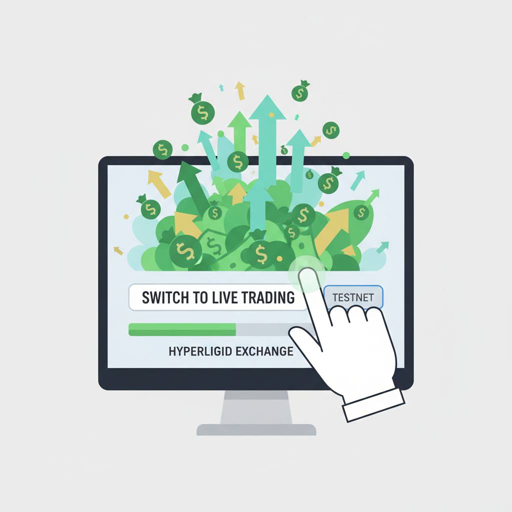 Switching from testnet to live trading button press, explosion of green profits, Hyperliquid exchange