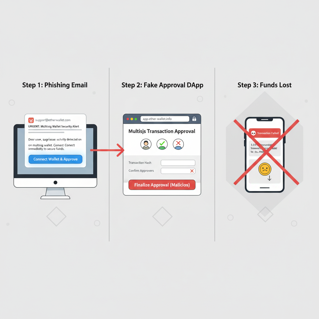 illustration of phishing attack simulation on crypto multisig interface