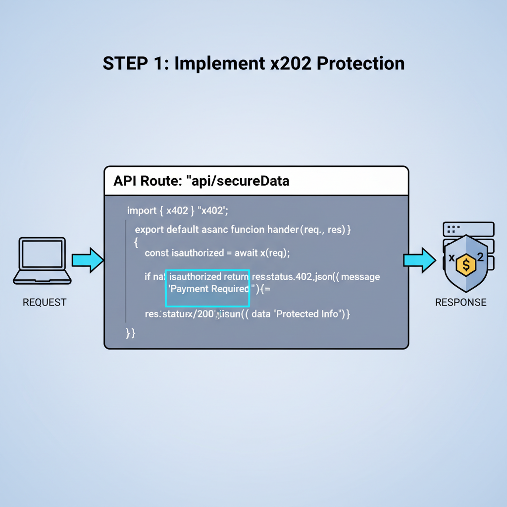 Next.js API route code snippet with x402 protection